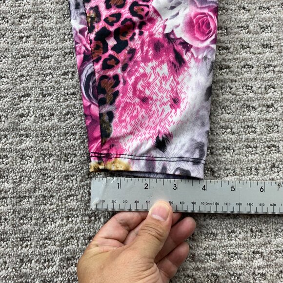 Silver Women's Floral Leggings Plus One Size Stretchable Pants - Picture 12 of 12